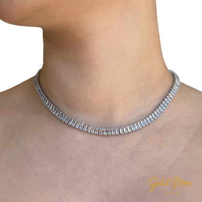CHOKER ZIRCONIAS PLATEADAS