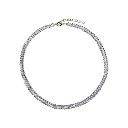 CHOKER ZIRCONIAS PLATEADAS