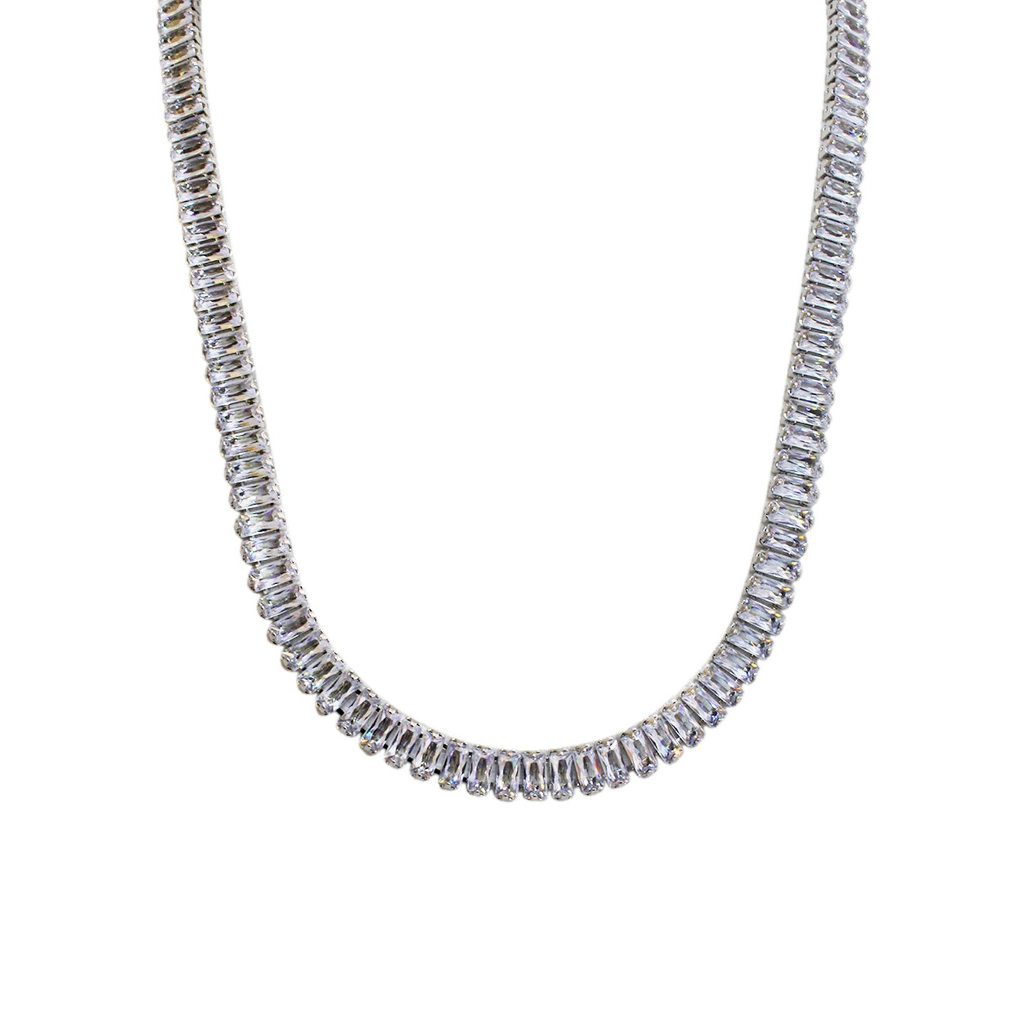 CHOKER ZIRCONIAS PLATEADAS