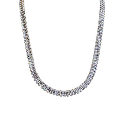 CHOKER ZIRCONIAS PLATEADAS