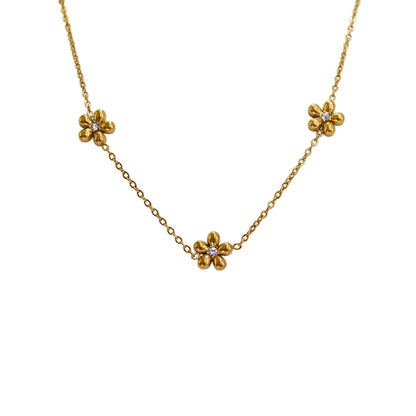 COLLAR 5 FLORES CON ZIRCONIAS