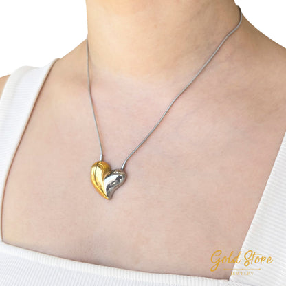 COLLAR CORAZON CHUNKY BICOLOR