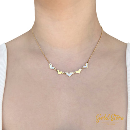 COLLAR CORAZONES PERLA MADRE