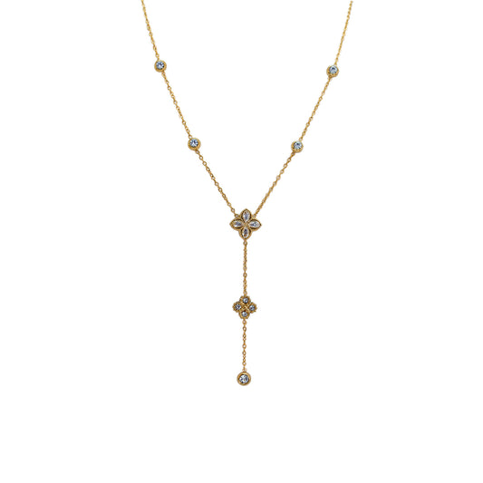 COLLAR CORBATÍN 2 TRÉBOL CON ZIRCONIAS