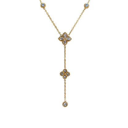 COLLAR CORBATÍN 2 TRÉBOL CON ZIRCONIAS