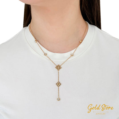 COLLAR CORBATÍN 2 TRÉBOL CON ZIRCONIAS