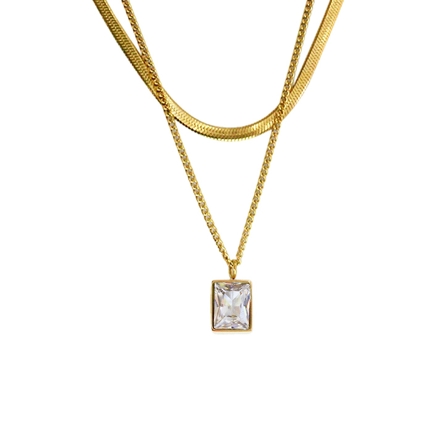 COLLAR DOBLE CON ZIRCONIA