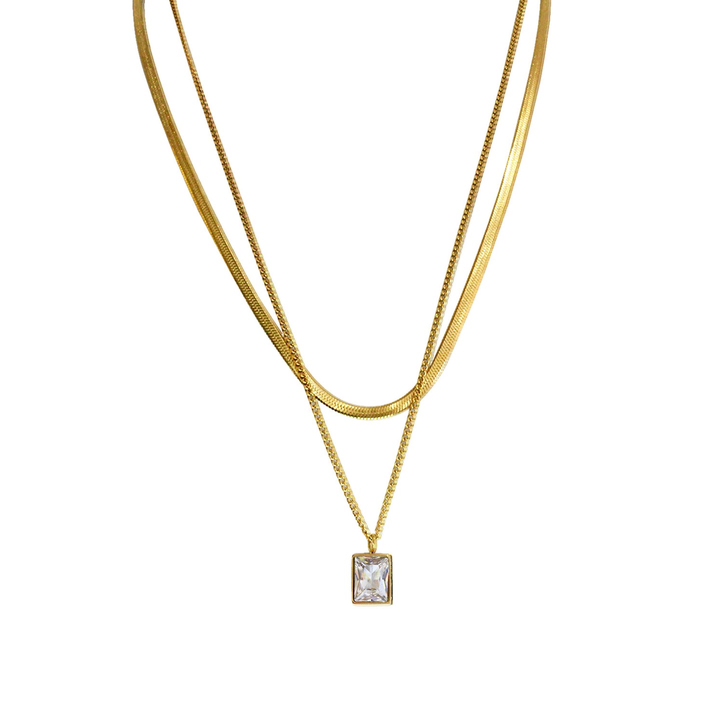 COLLAR DOBLE CON ZIRCONIA