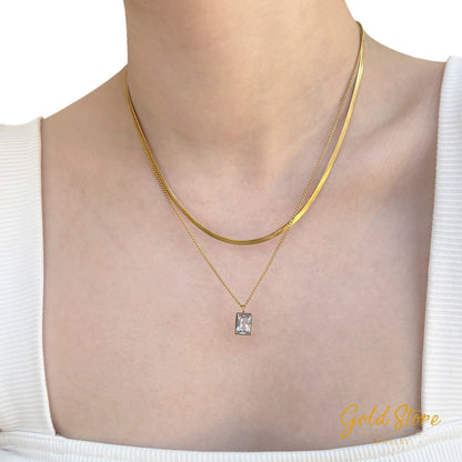 COLLAR DOBLE CON ZIRCONIA
