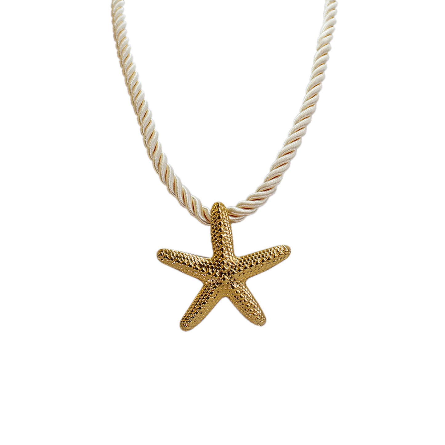 COLLAR ESTRELLA DE MAR CHUNKY CON CORDÓN
