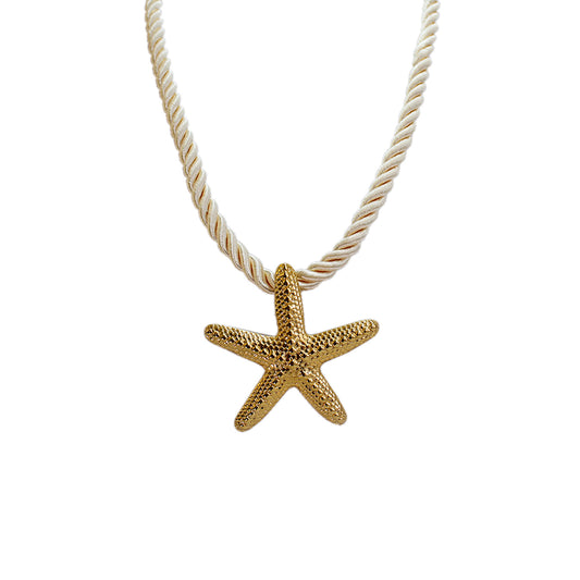 COLLAR ESTRELLA DE MAR CHUNKY CON CORDÓN