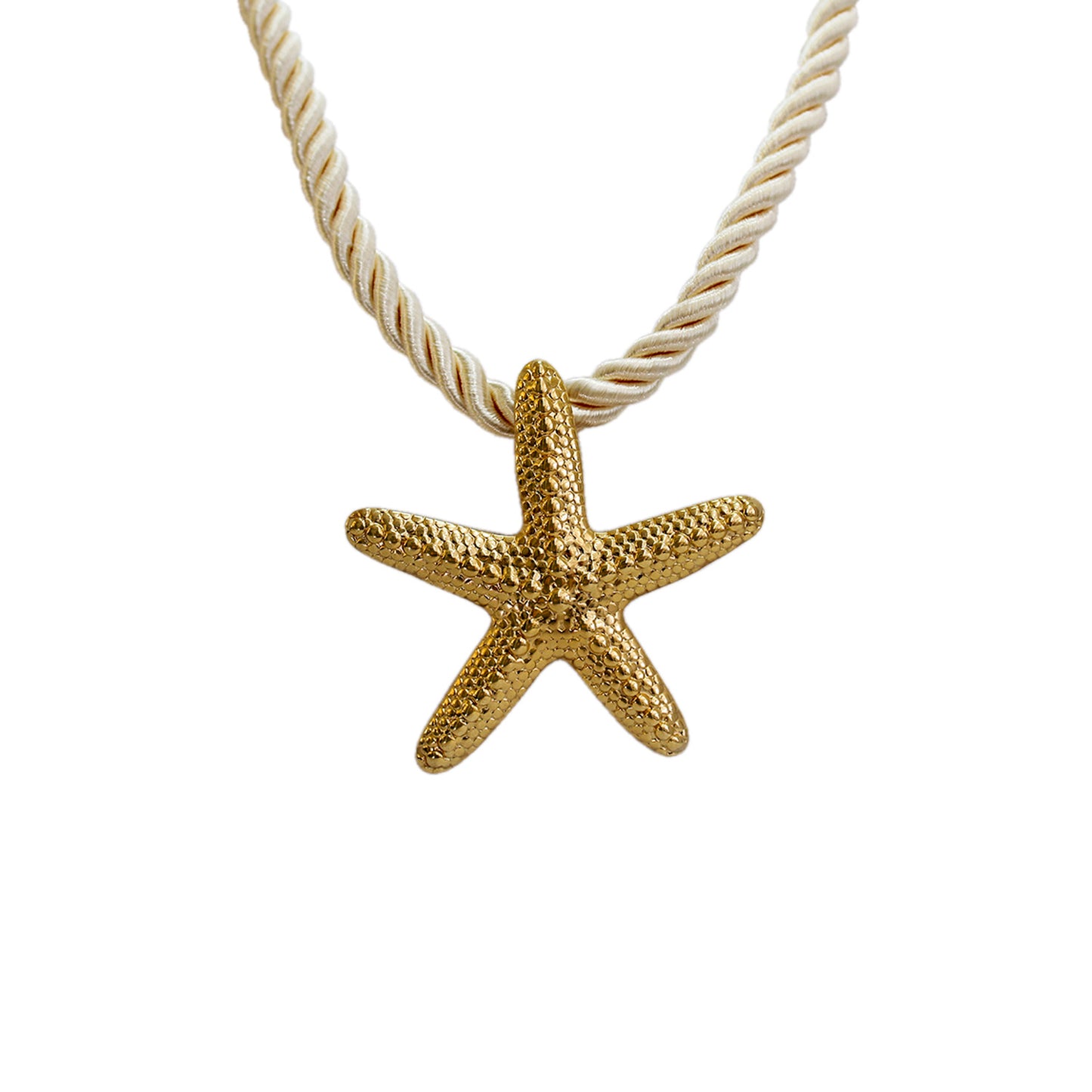 COLLAR ESTRELLA DE MAR CHUNKY CON CORDÓN