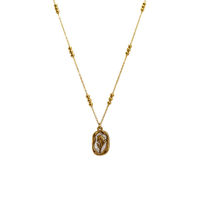 COLLAR ROSA MADRE PERLA