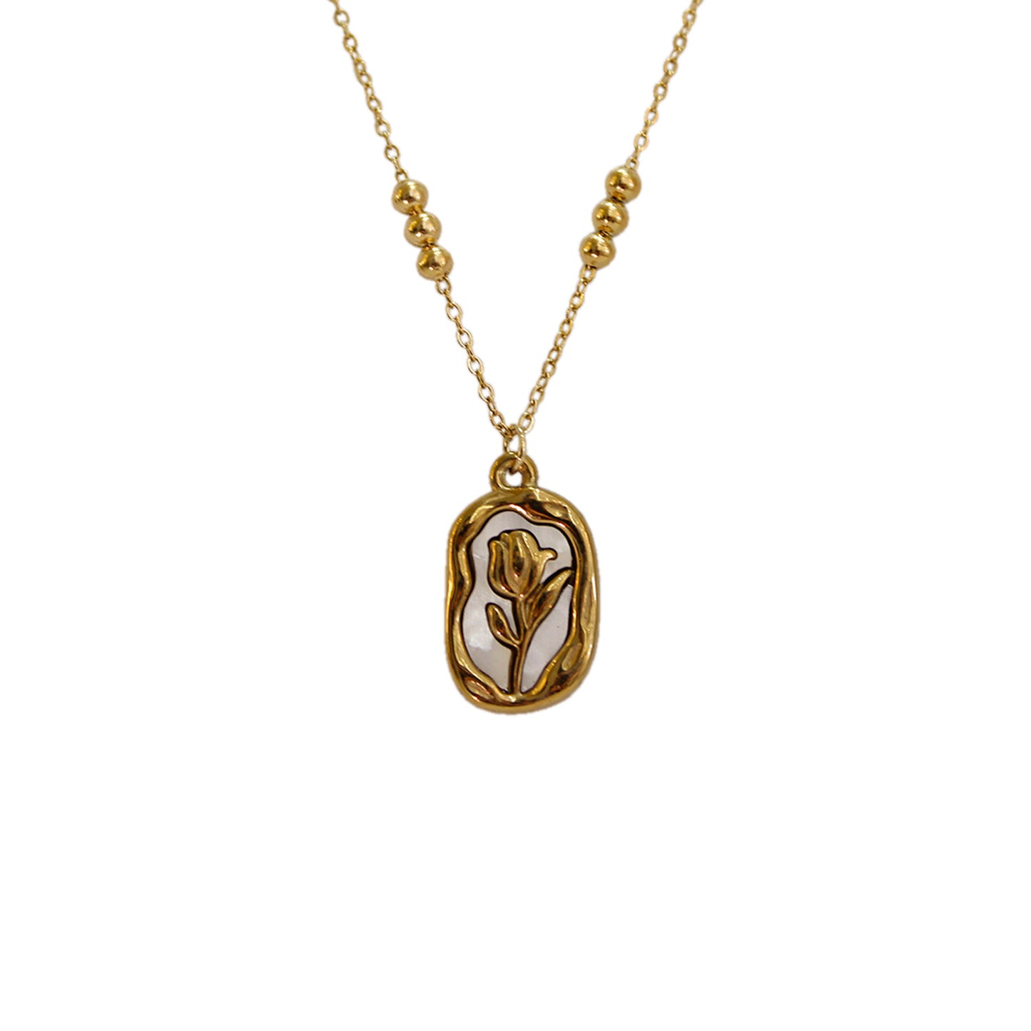 COLLAR ROSA MADRE PERLA