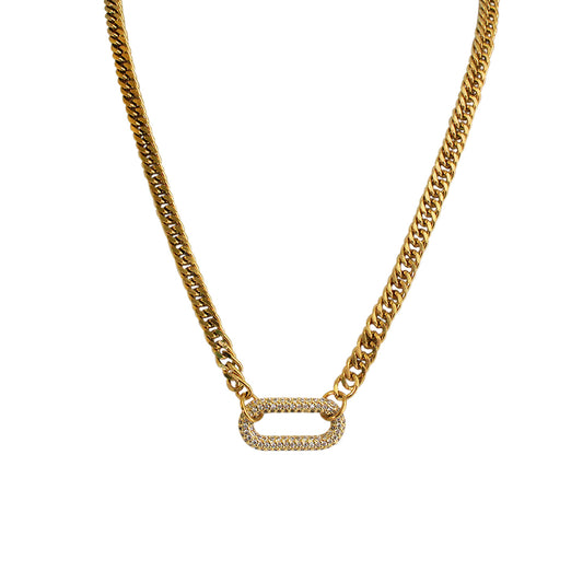COLLAR CON DIJE DE ZIRCONIA OVALADO