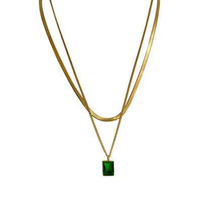 COLLAR DOBLE CON ZIRCONIA