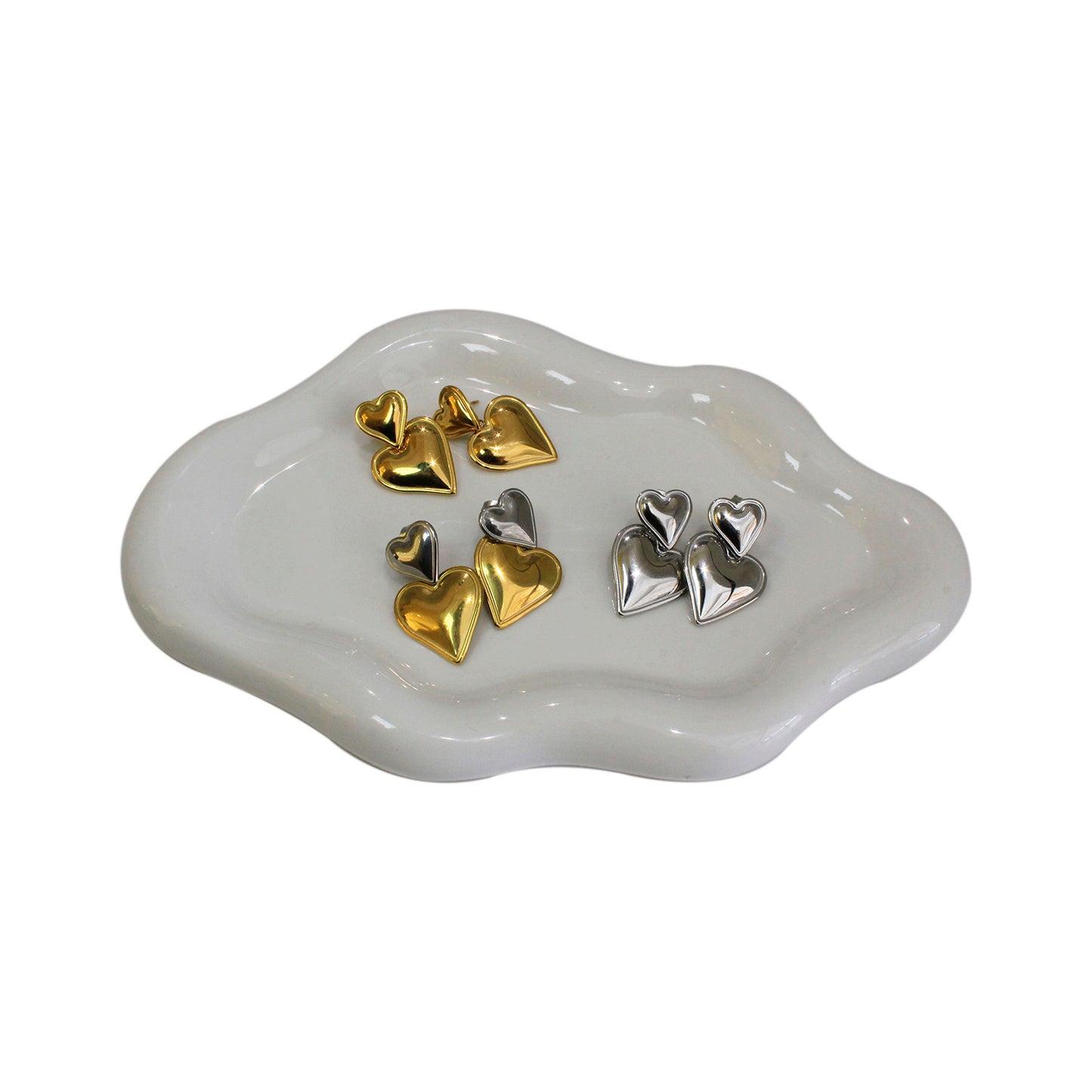 ARETES CORAZÓN DOBLE