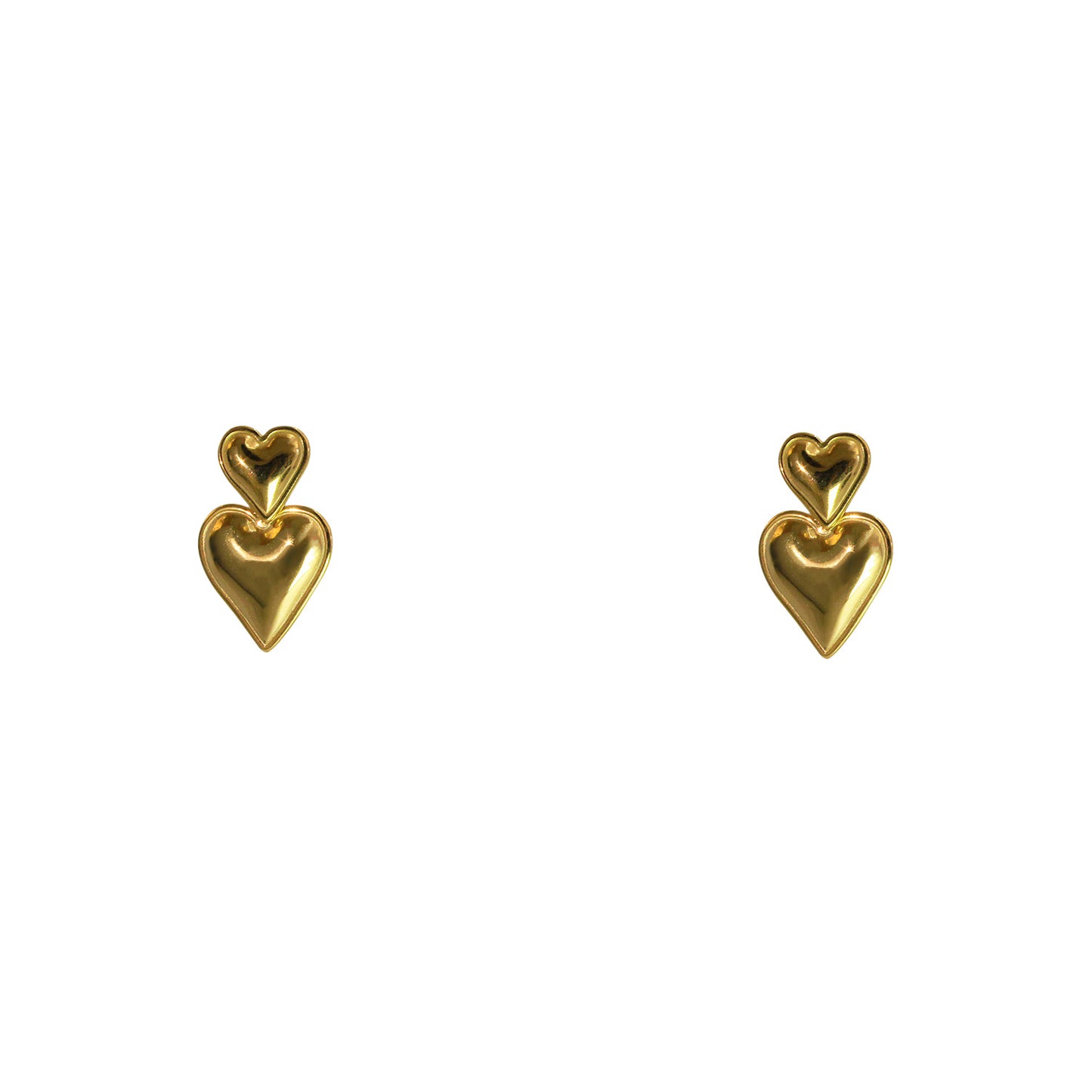 ARETES CORAZÓN DOBLE