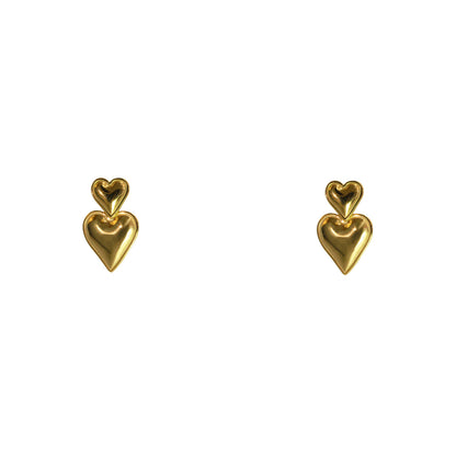 ARETES CORAZÓN DOBLE