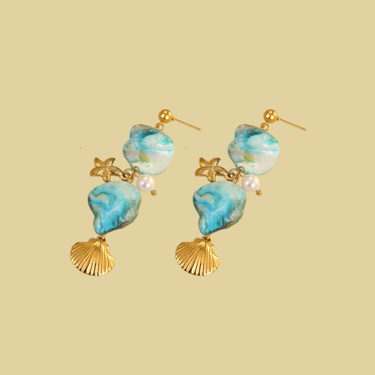 ARETES PLAYA PIEDRA AZUL