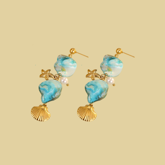 ARETES PLAYA PIEDRA AZUL