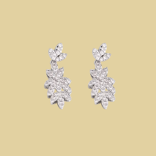 ARETES HOJAS DE CRISTAL
