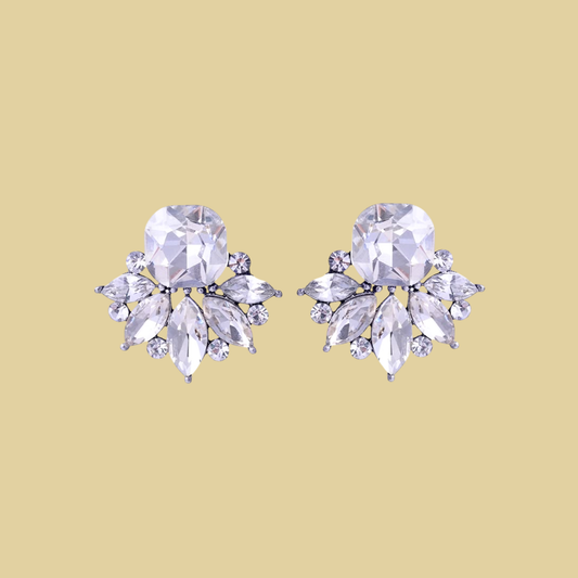 ARETES FORMA ABANICO CRISTAL