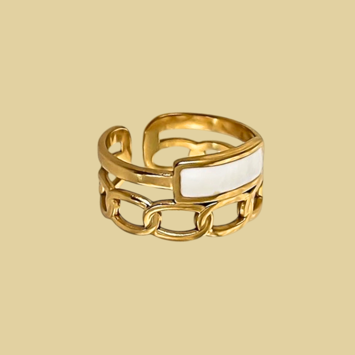 ANILLO BLANCO Y ESLABONES
