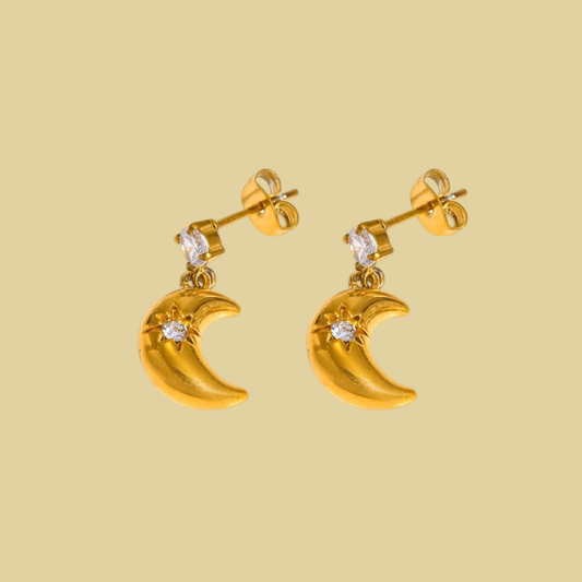 ARETES LUNA COLGANDO