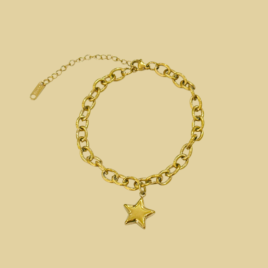 PULSERA ESLABONES CON DIJE DE ESTRELLA