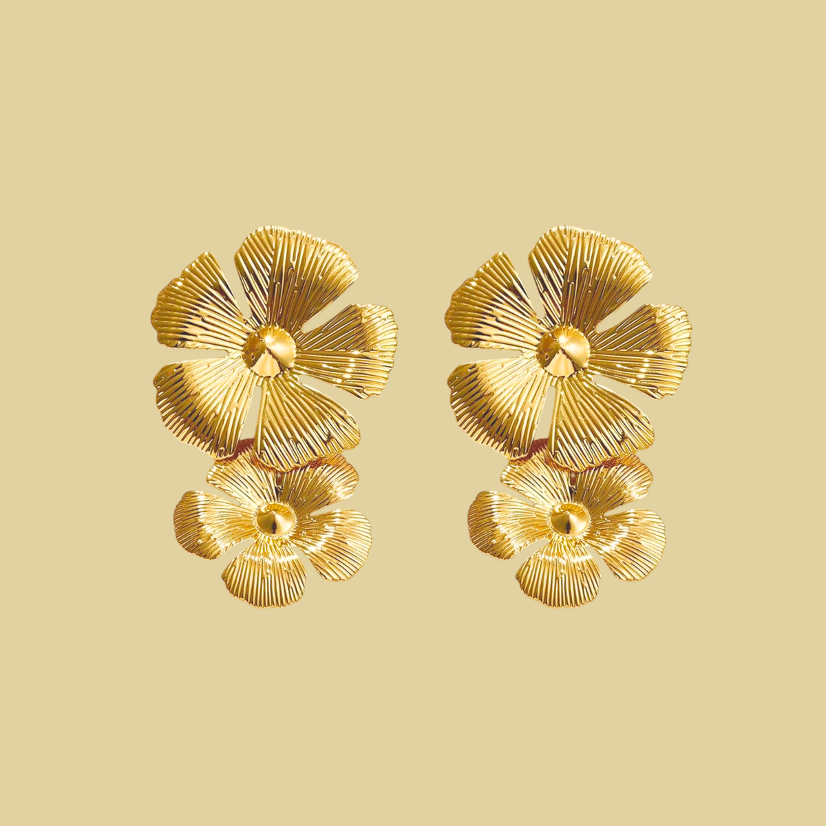 ARETES FLOR DOBLE GRANDE