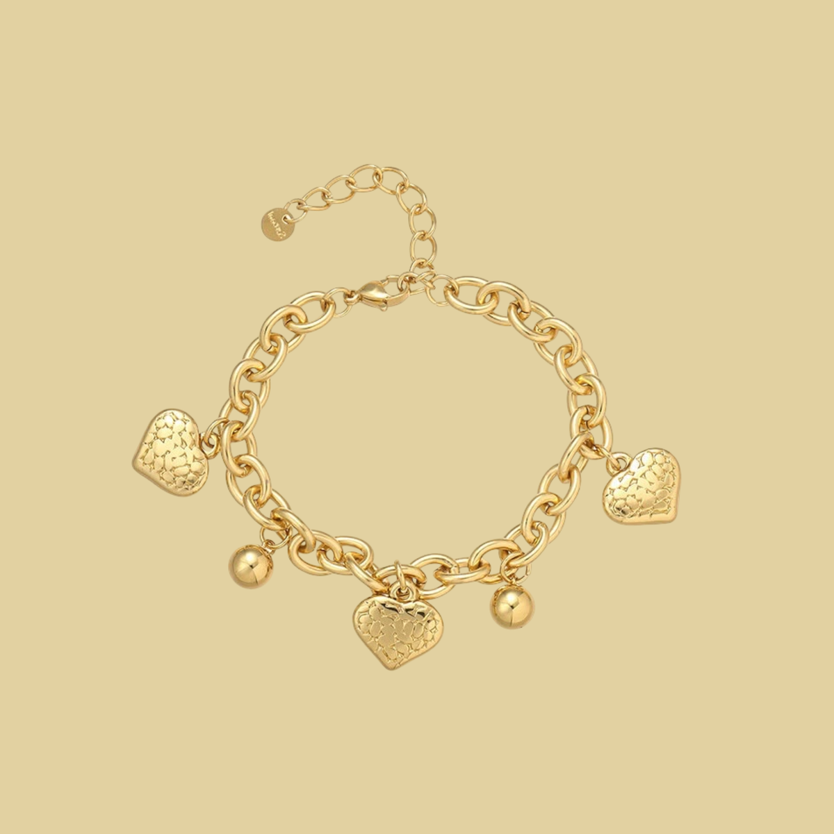 PULSERA 3 CORAZONES COLGANDO
