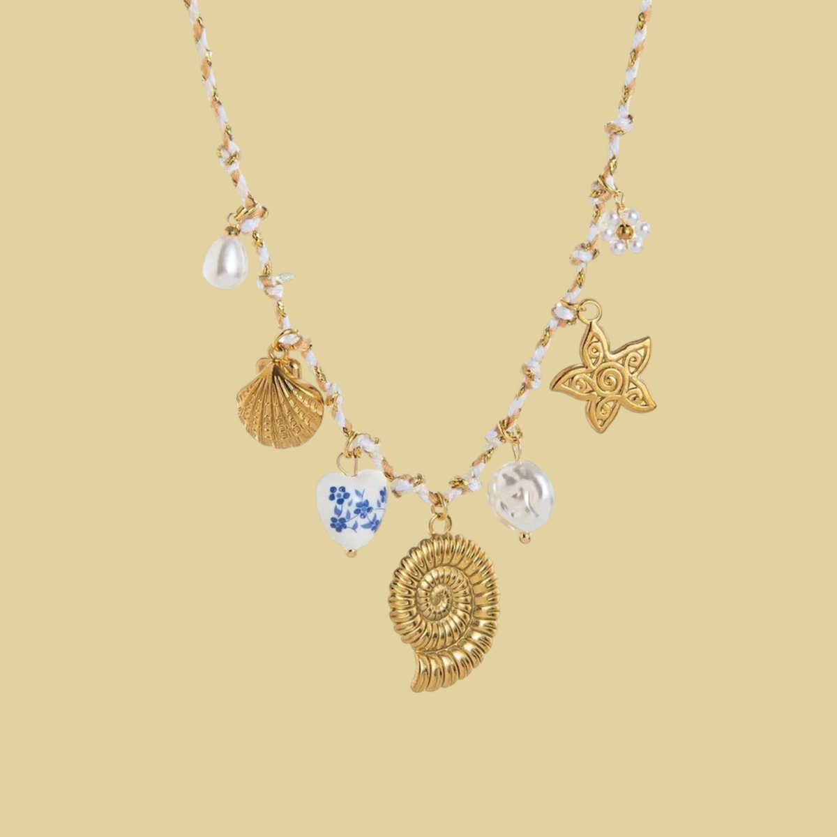 COLLAR PLAYA CHARMS DIJE CARACOL