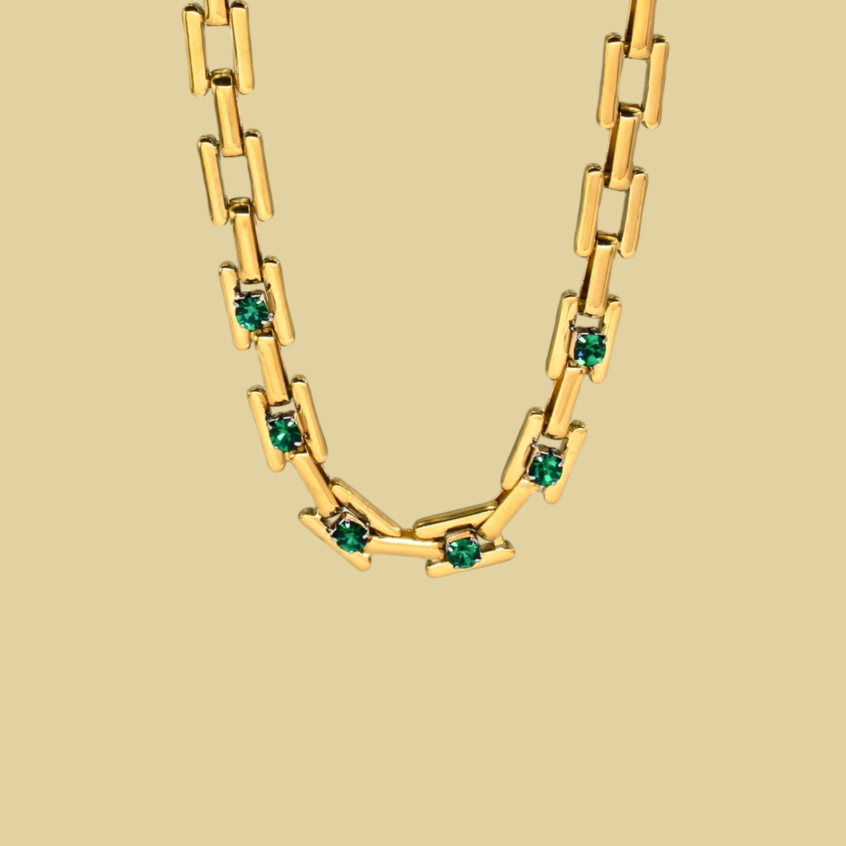 COLLAR CHUNKY PIEDRAS VERDES
