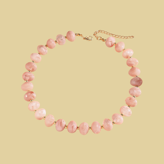 COLLAR CUENTAS ROSA CLARITO
