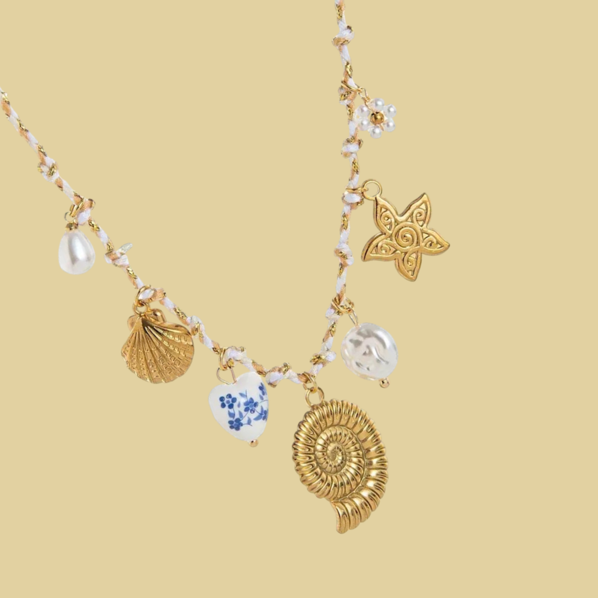 COLLAR PLAYA CHARMS DIJE CARACOL