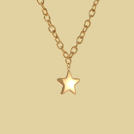 COLLAR ESLABONES ESTRELLA COLGANDO