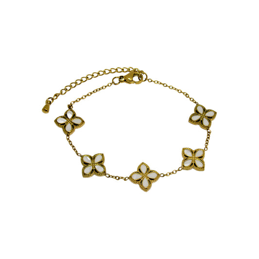 PULSERA 4 PÉTALOS BLANCOS