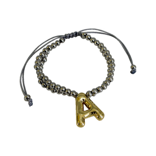 PULSERA INICIAL CHUNKY BICOLOR