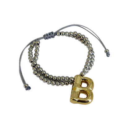 PULSERA INICIAL CHUNKY BICOLOR