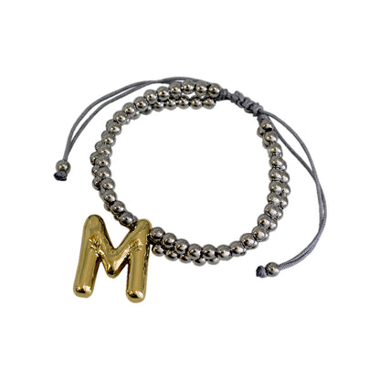 PULSERA INICIAL CHUNKY BICOLOR