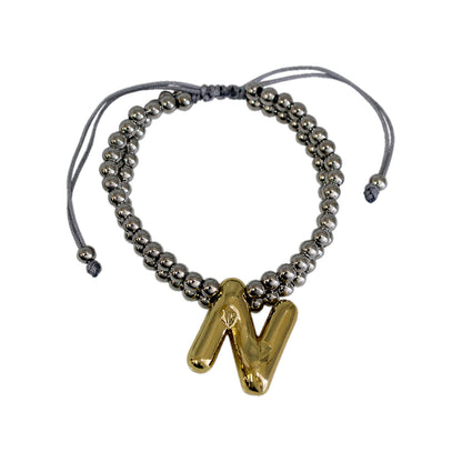 PULSERA INICIAL CHUNKY BICOLOR