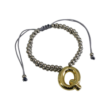 PULSERA INICIAL CHUNKY BICOLOR