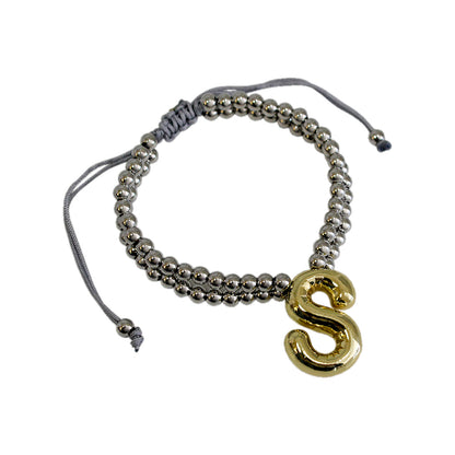 PULSERA INICIAL CHUNKY BICOLOR