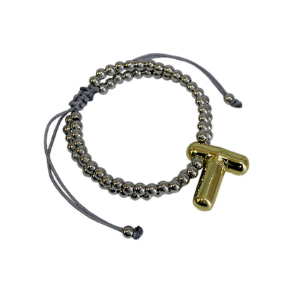 PULSERA INICIAL CHUNKY BICOLOR