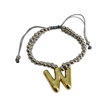 PULSERA INICIAL CHUNKY BICOLOR