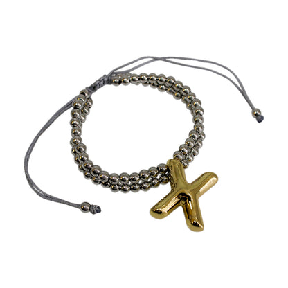 PULSERA INICIAL CHUNKY BICOLOR