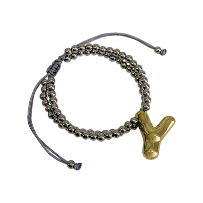 PULSERA INICIAL CHUNKY BICOLOR
